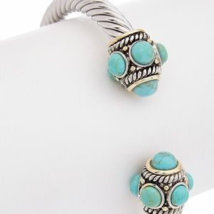 Juvell 18K Plated Turquoise Bangle